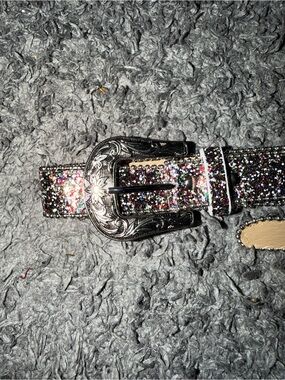Women's Multi-Color Glitter Western Buckle Belt
